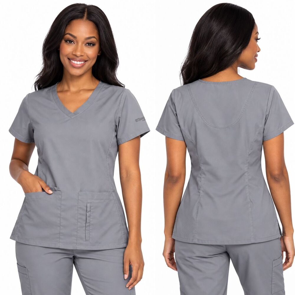 Grey’s Anatomy by Barco Active Women’s Scrub Medical Nursing Top Gray Size Small
